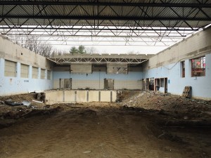 Repair work continues at the swimming pool roof where the work in zone 1 is complete and zone 2 is underway.
