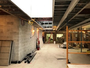 New skylights really brighten up our gamesroom! This is the hallway leading from the front desk toward the gymnasium.